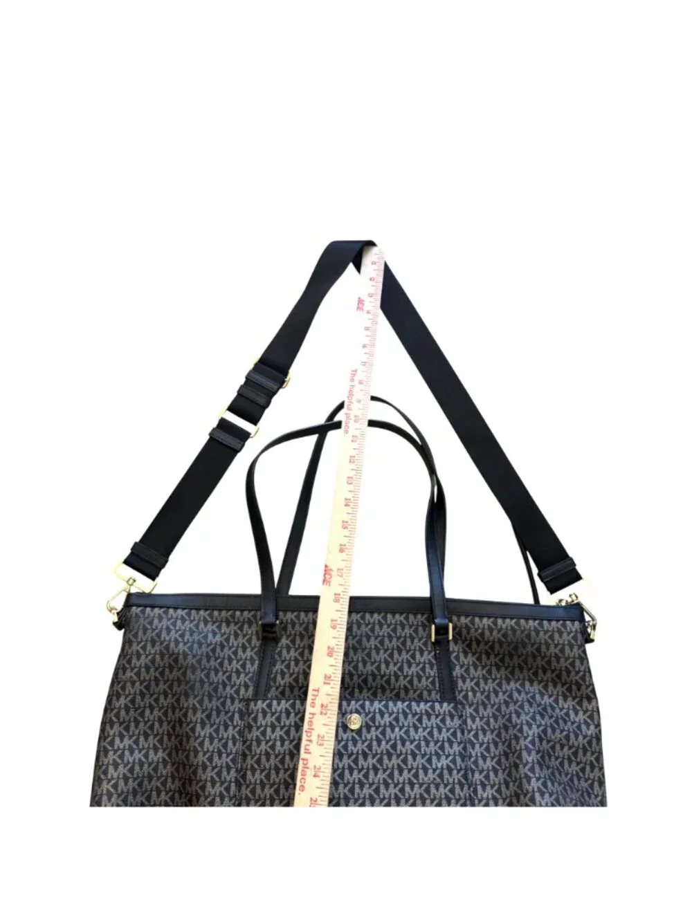 Michael Kors Women's Heritage Large Tote Bag Black MK Monogram - Picture 11 of 14